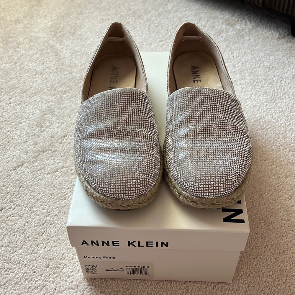 Anne Klein espadrilles with crystals